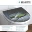 WC-Sitz mit Blattmuster und Wassertropfen