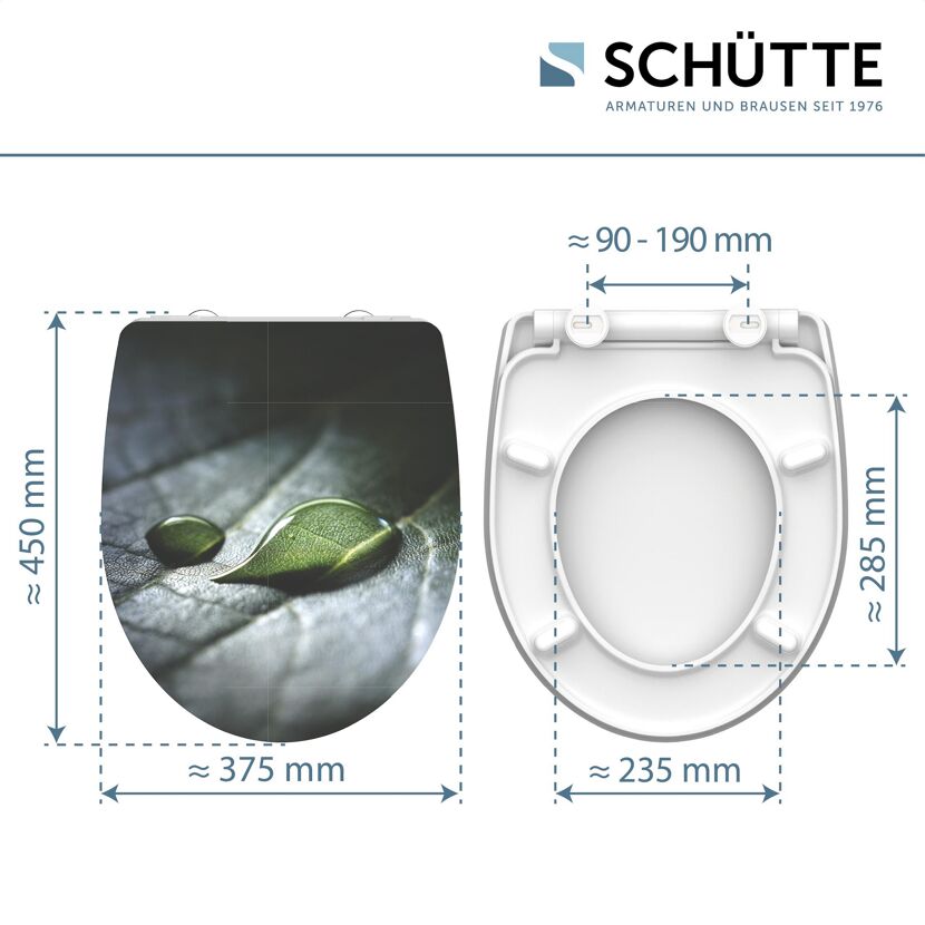 WC-Sitz mit grünem Blattmotiv