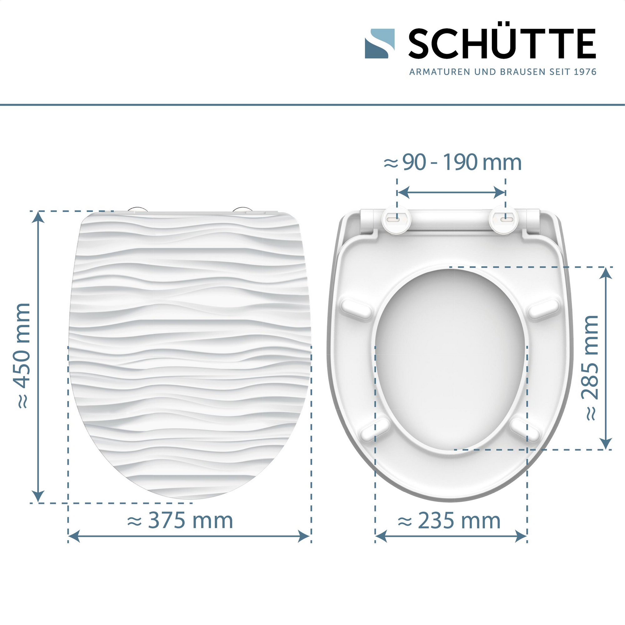 WC-Sitz 'White Wave HG' mit Absenkautomatik weiß 37,5 x 45 cm + product picture