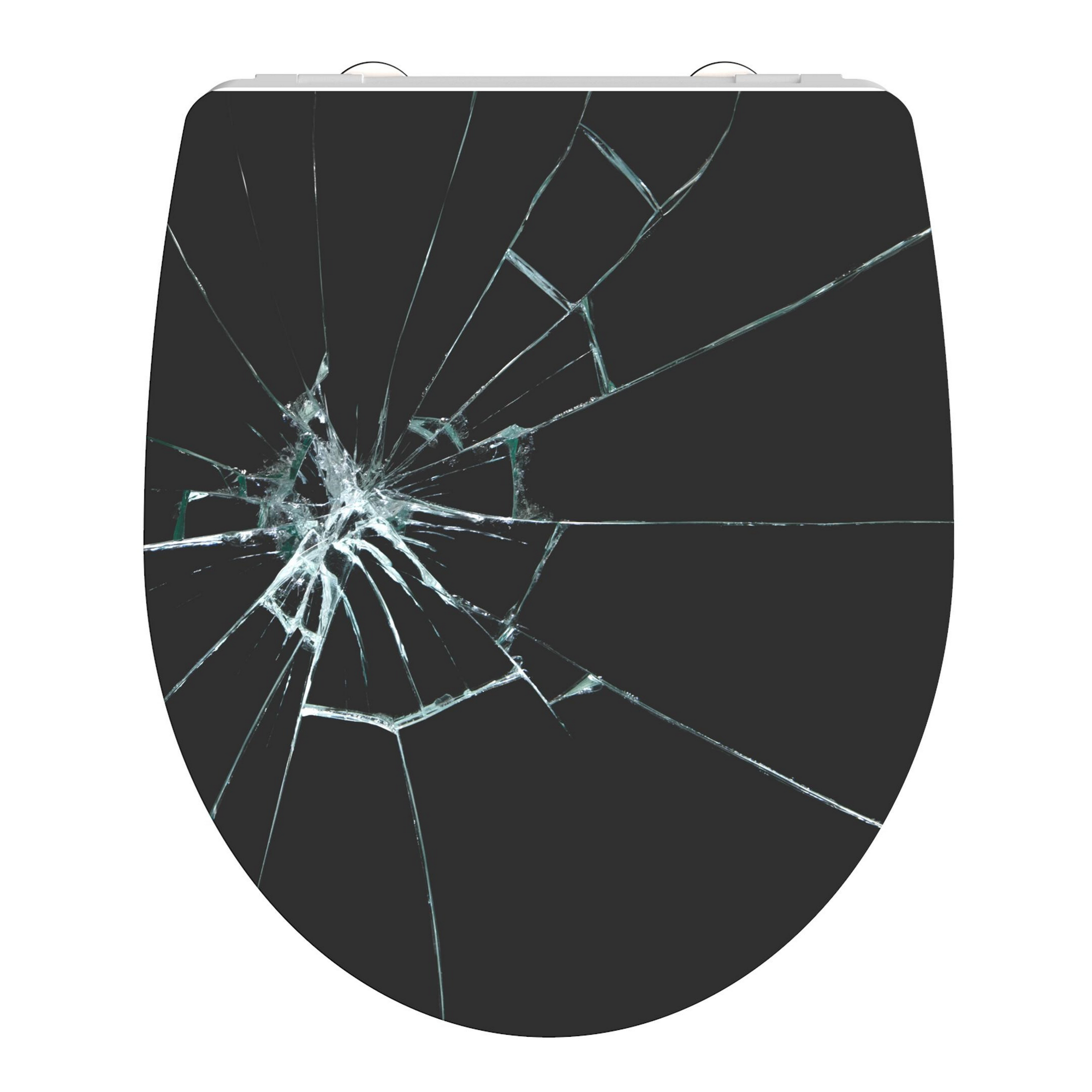 Image of Schütte WC-Sitz 'Broken Glass HG' mit Absenkautomatik schwarz/weiß 37 5 x 45 cm