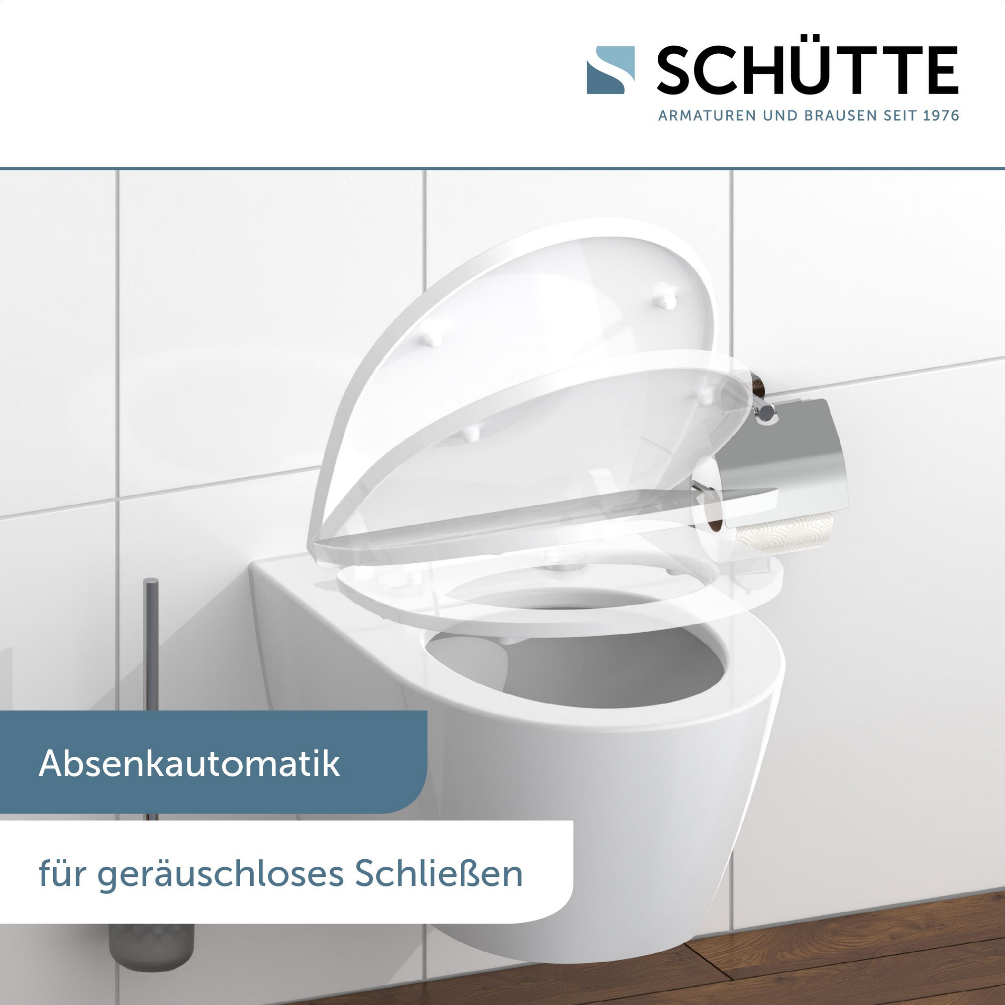 WC-Sitz 'Broken Glass HG' mit Absenkautomatik schwarz/weiß 37,5 x 45 cm + product picture