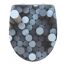 WC-Sitz mit grau-blauem Zylinder-Muster