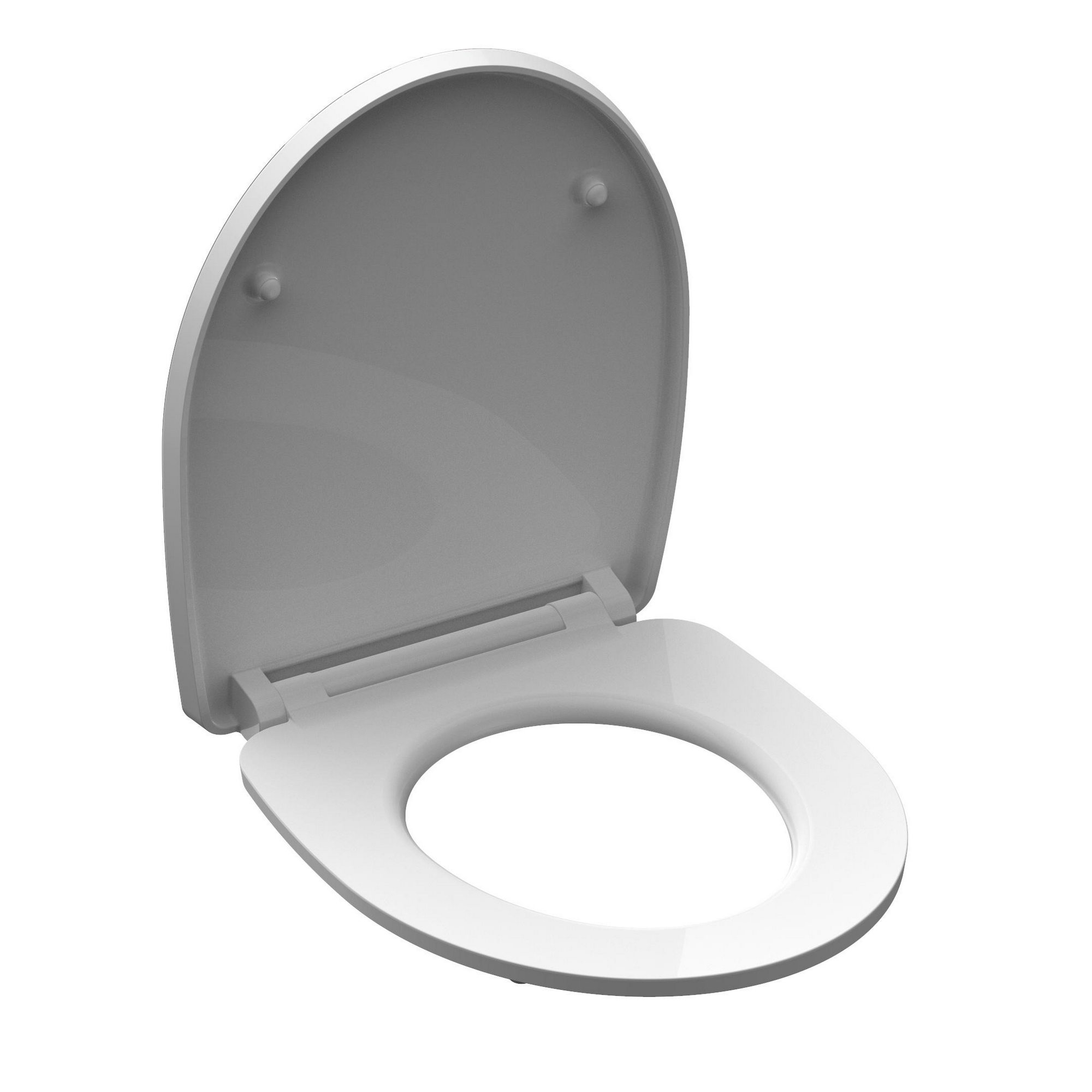 WC-Sitz 'Round Dips HG' mit Absenkautomatik grau 37,5 x 45 cm + product picture