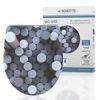 WC-Sitz mit grau-blauem 3D-Zylinder-Muster
