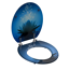 Verkleinertes Bild von WC-Sitz 'Water Lily' blau 37 x 43,5 cm
