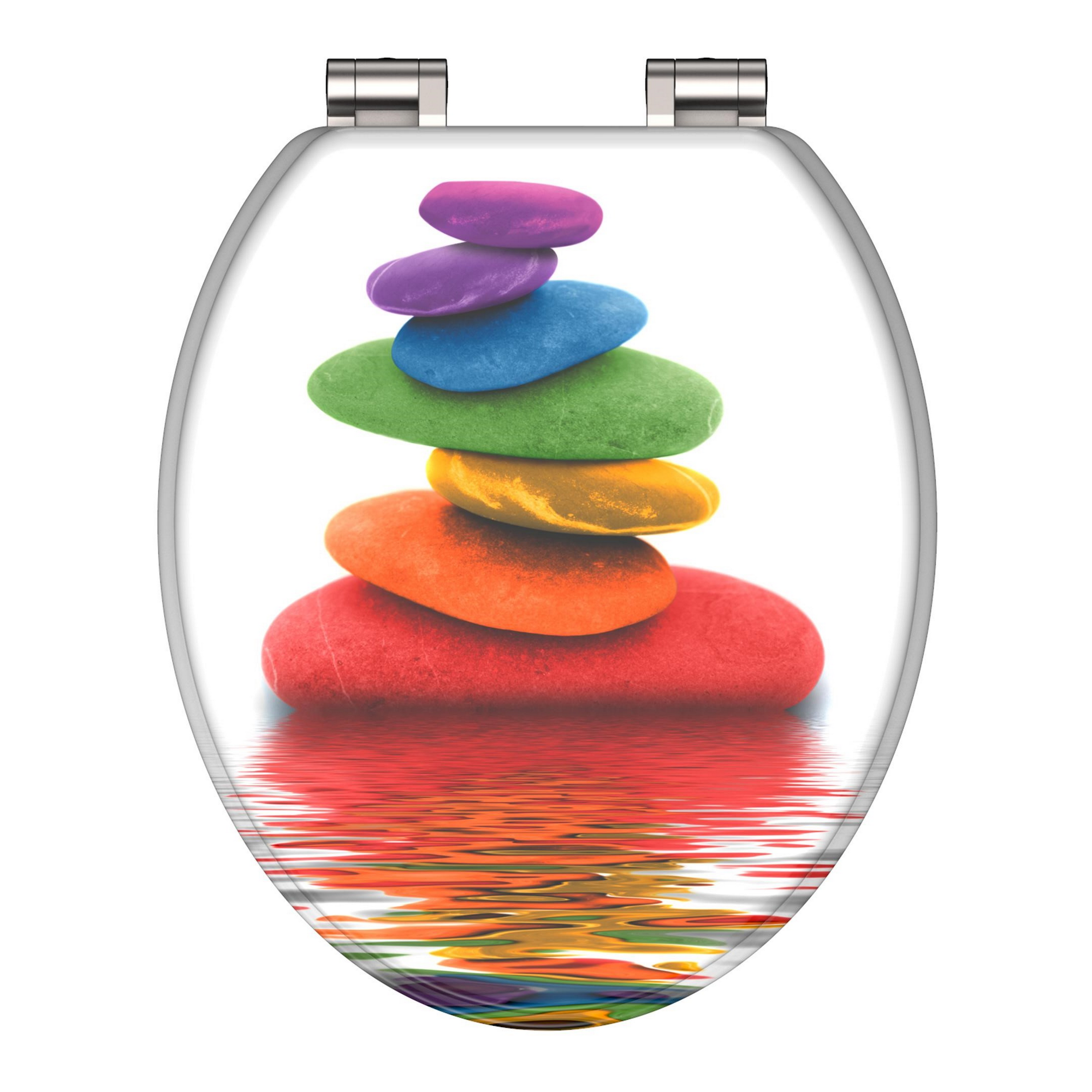 WC-Sitz 'Colorful Stones' mit Absenkautomatik bunt 37,5 x 43,5 cm + product picture
