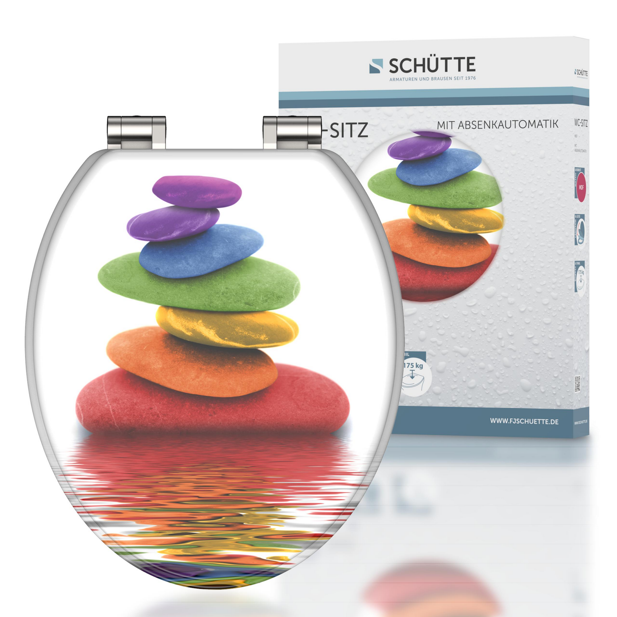 WC-Sitz 'Colorful Stones' mit Absenkautomatik bunt 37,5 x 43,5 cm + product picture