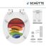 WC-Sitz mit buntem Steindesign, Montageanleitung und Zubehörteile