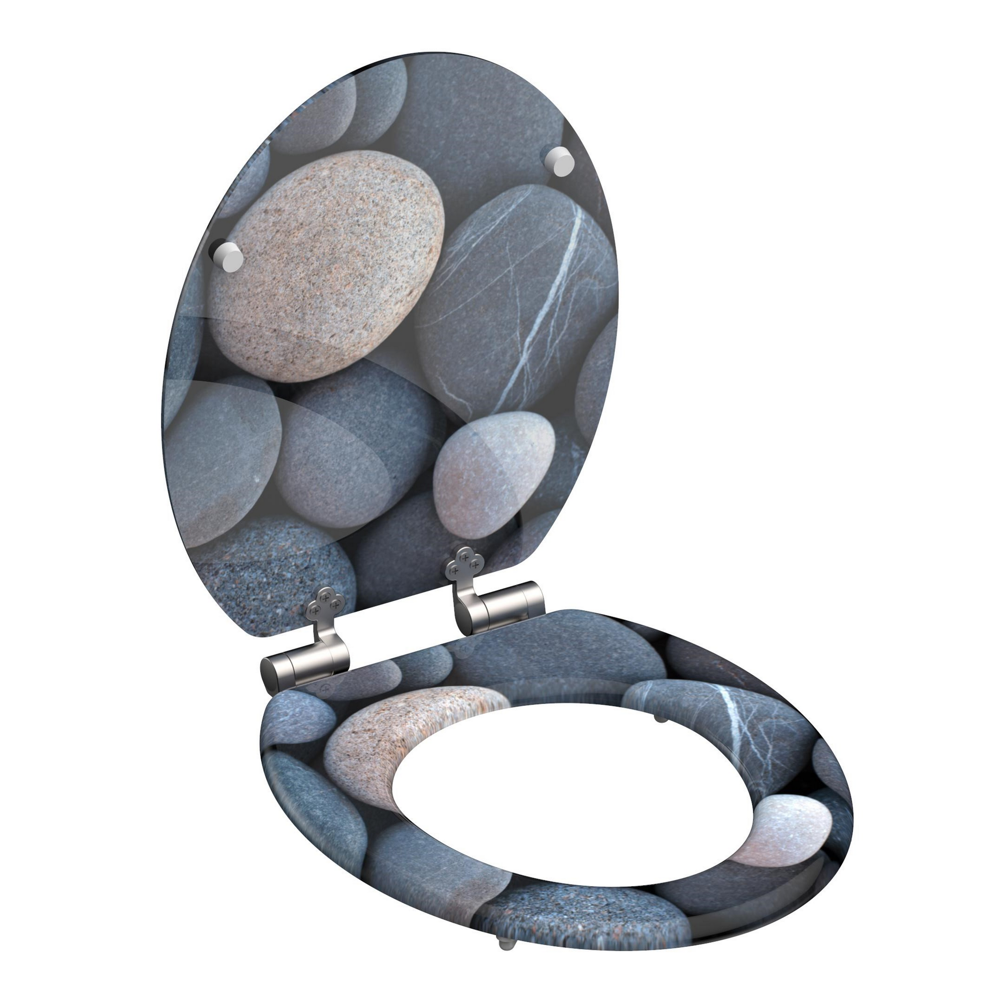 WC-Sitz 'Grey Stones' mit Absenkautomatik grau 37,5 x 43,5 cm + product picture