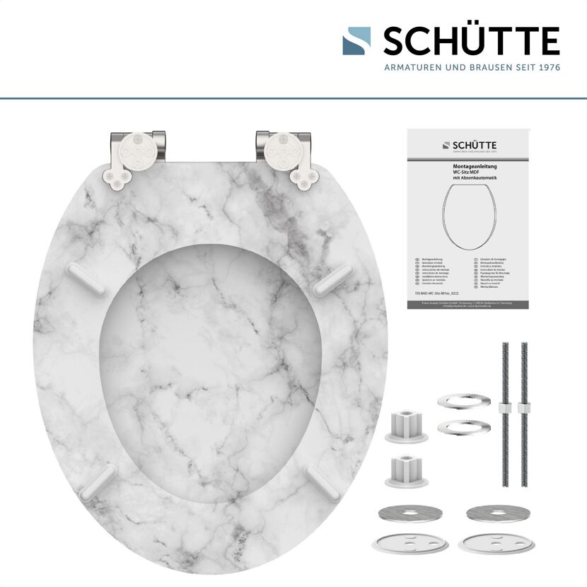 WC-Sitz 'Marmor Stone' mit Absenkautomatik Holzkern
