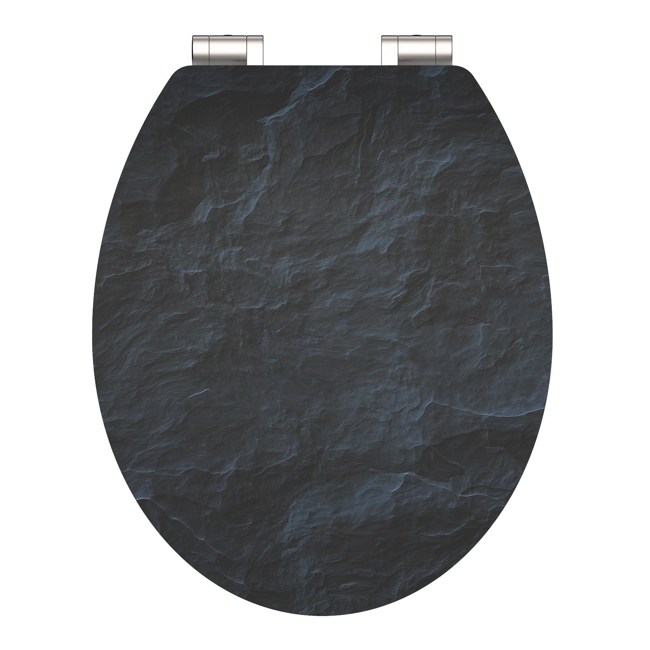 Bild von WC-Sitz 'Black Stone HG' mit Absenkautomatik schwarz 37 x 43 cm