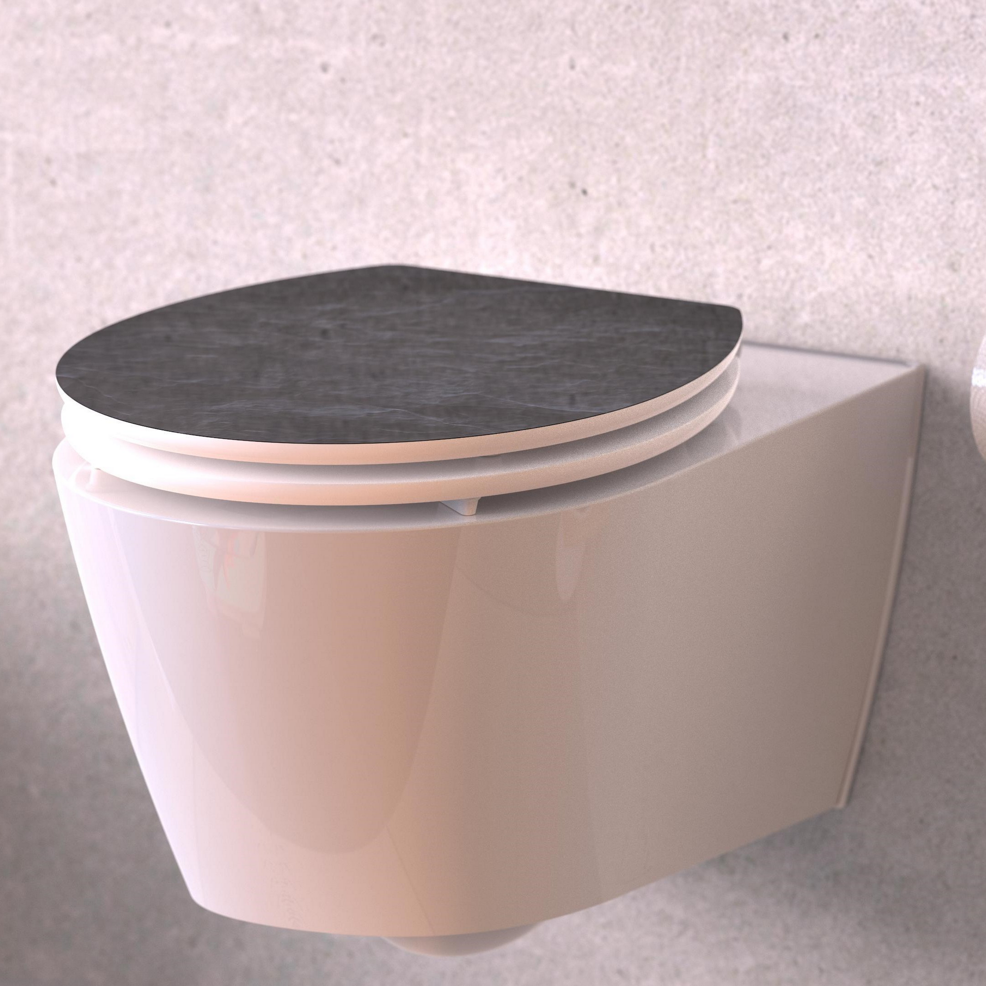 WC-Sitz 'Black Stone HG' mit Absenkautomatik schwarz 37 x 43 cm + product picture