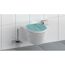 WC-Sitz mit hellblauem Holzdekor