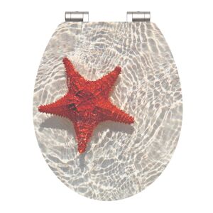 WC-Sitz 'Red Starfish HG' mit Absenkautomatik beige/rot 37 x 43 cm