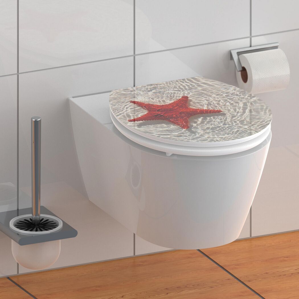 WC-Sitz mit Seestern-Motiv