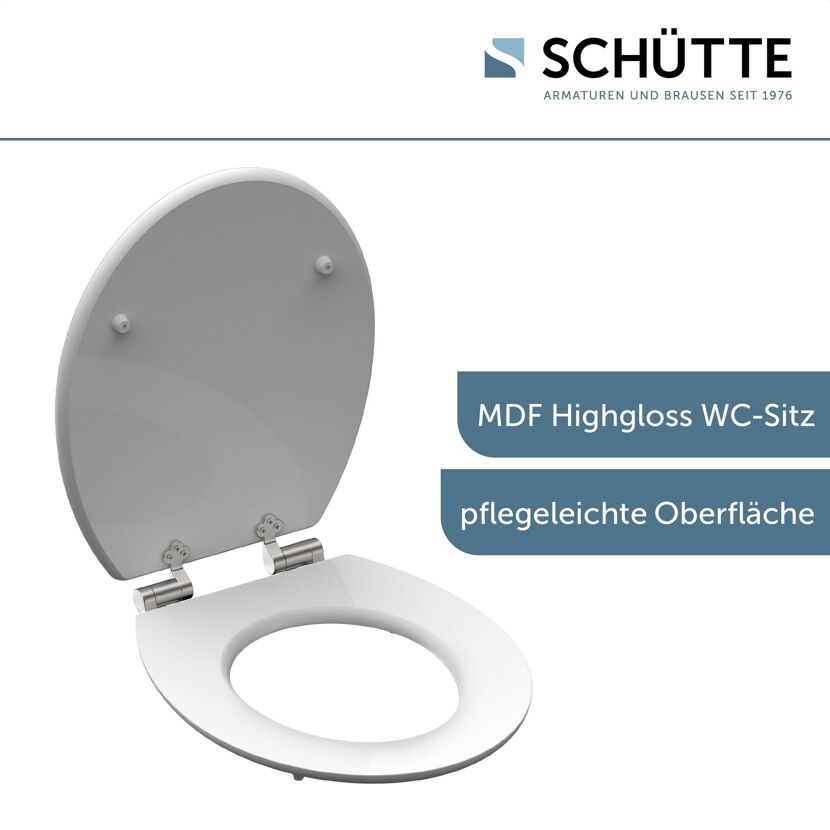 SCHÜTTE WC-Sitz, MDF Highgloss, pflegeleichte Oberfläche