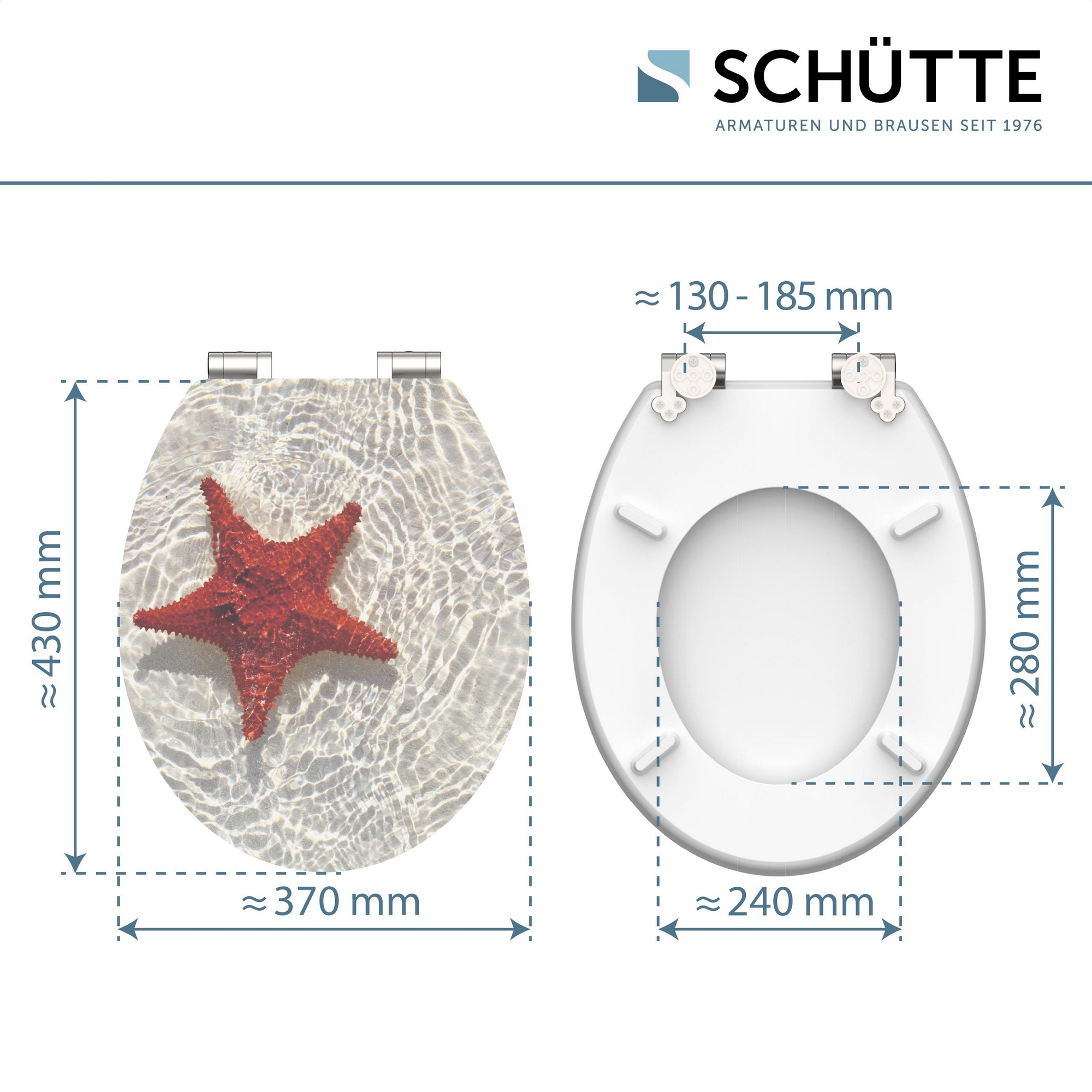 WC-Sitz 'Red Starfish HG' mit Absenkautomatik beige/rot 37 x 43 cm + product picture