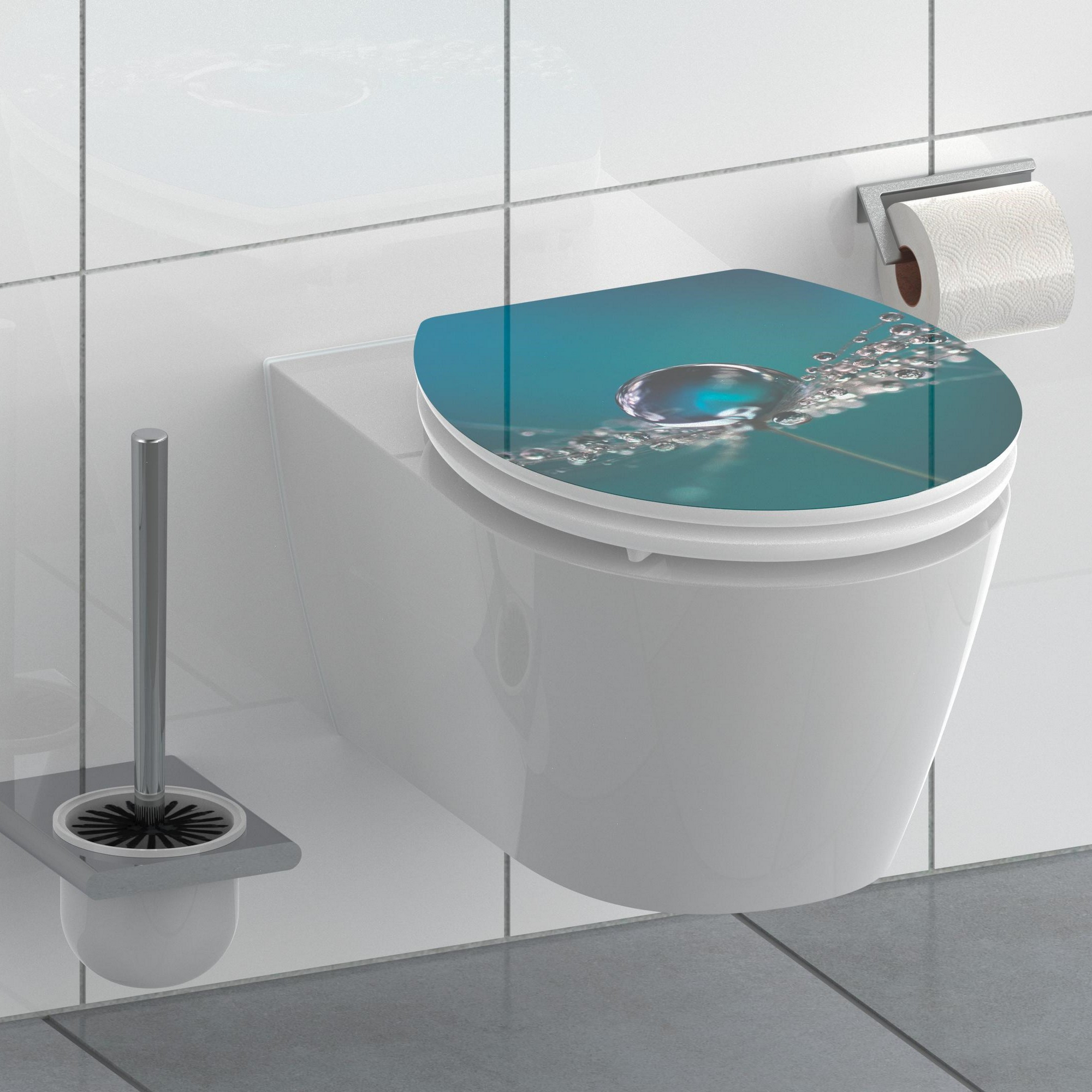 WC-Sitz 'Water Drop HG' mit Absenkautomatik blau 37 x 43 cm + product picture