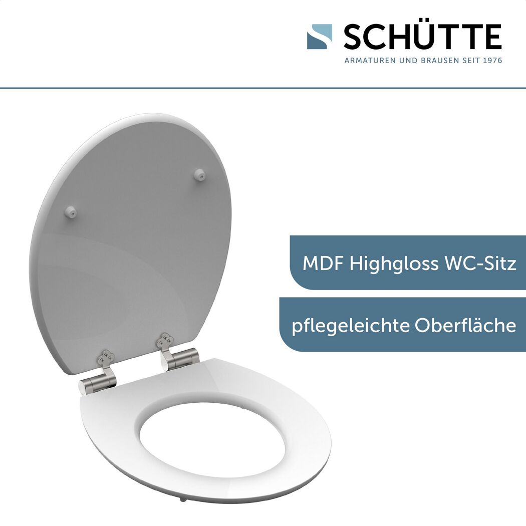 Schütte WC-Sitz, MDF, Hochglanz, weiß