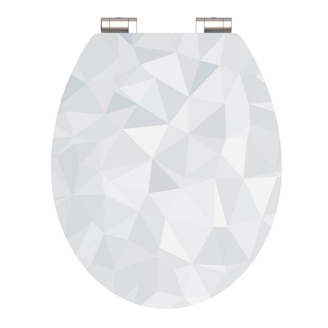 WC-Sitz DIAMOND mit grau-weißem Dreiecksmuster