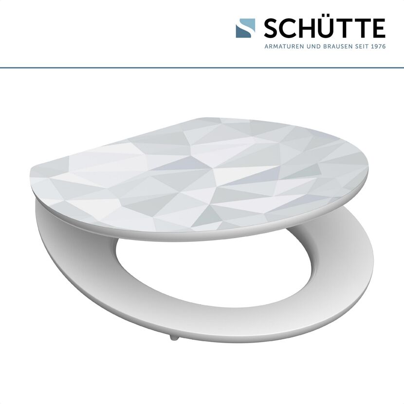 Weißer WC-Sitz DIAMOND mit grauem Muster