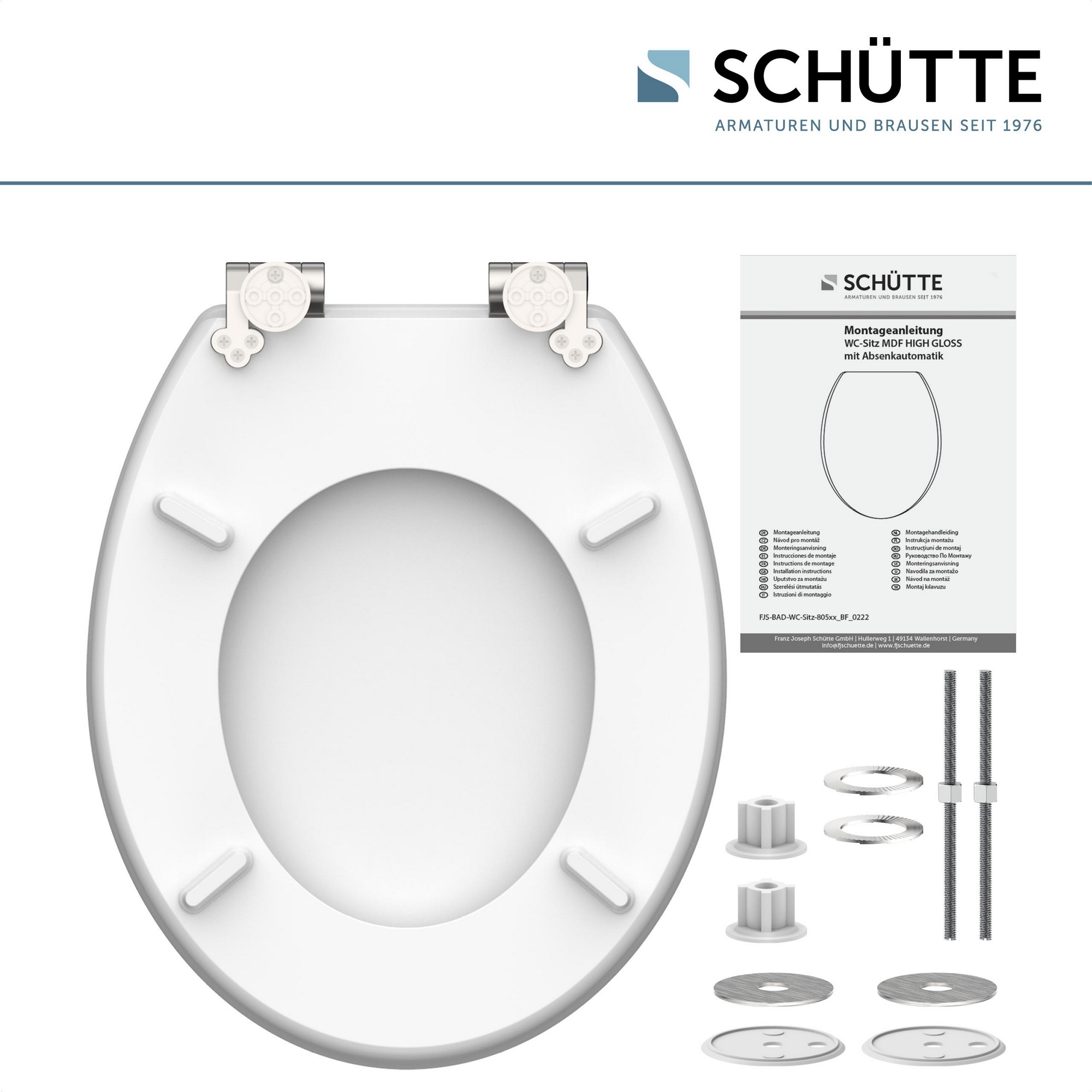WC-Sitz 'Diamond HG' mit Absenkautomatik weiß/grau 37 x 43 cm + product picture