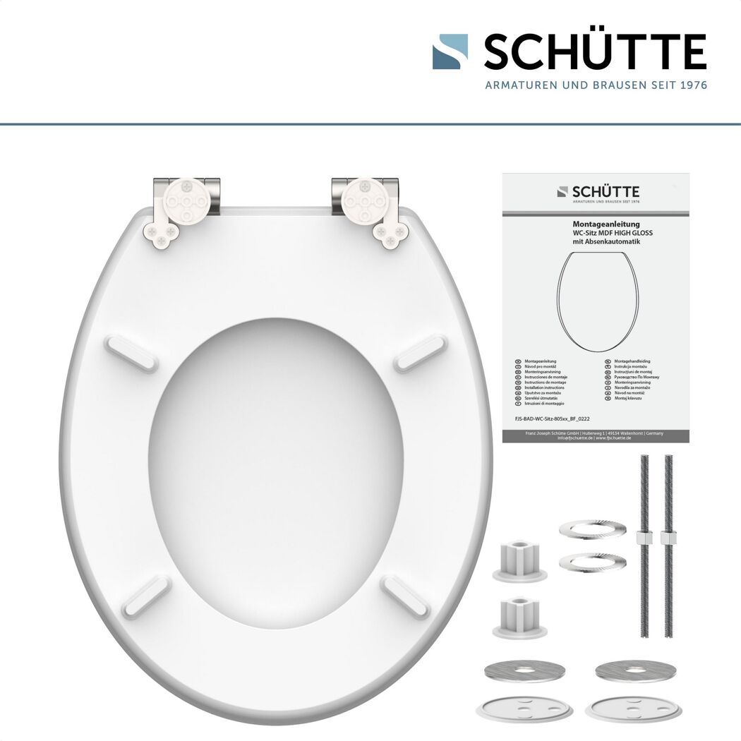 Schütte WC-Sitz DIAMOND mit Absenkautomatik und Befestigungsmaterial