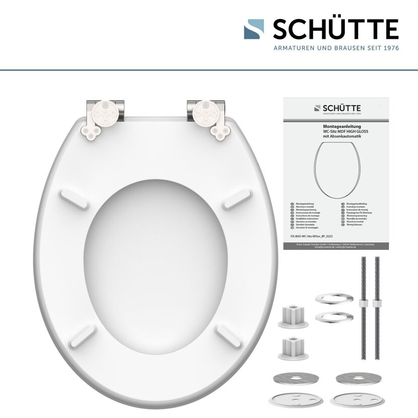 Schütte WC-Sitz DIAMOND mit Absenkautomatik und Befestigungsmaterial