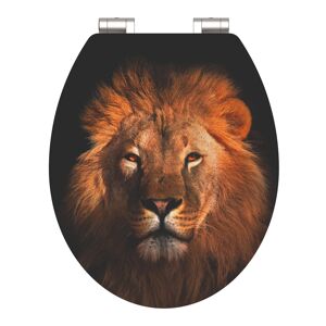 WC-Sitz 'Lion HG' mit Absenkautomatik schwarz/braun 37 x 43 cm