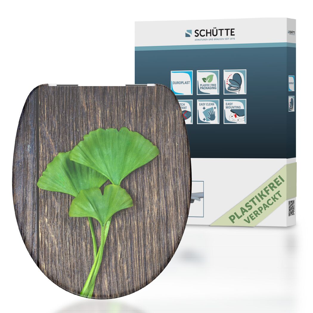 WC-Sitz 'Ginkgo and Wood' mit Absenkautomatik Duroplast