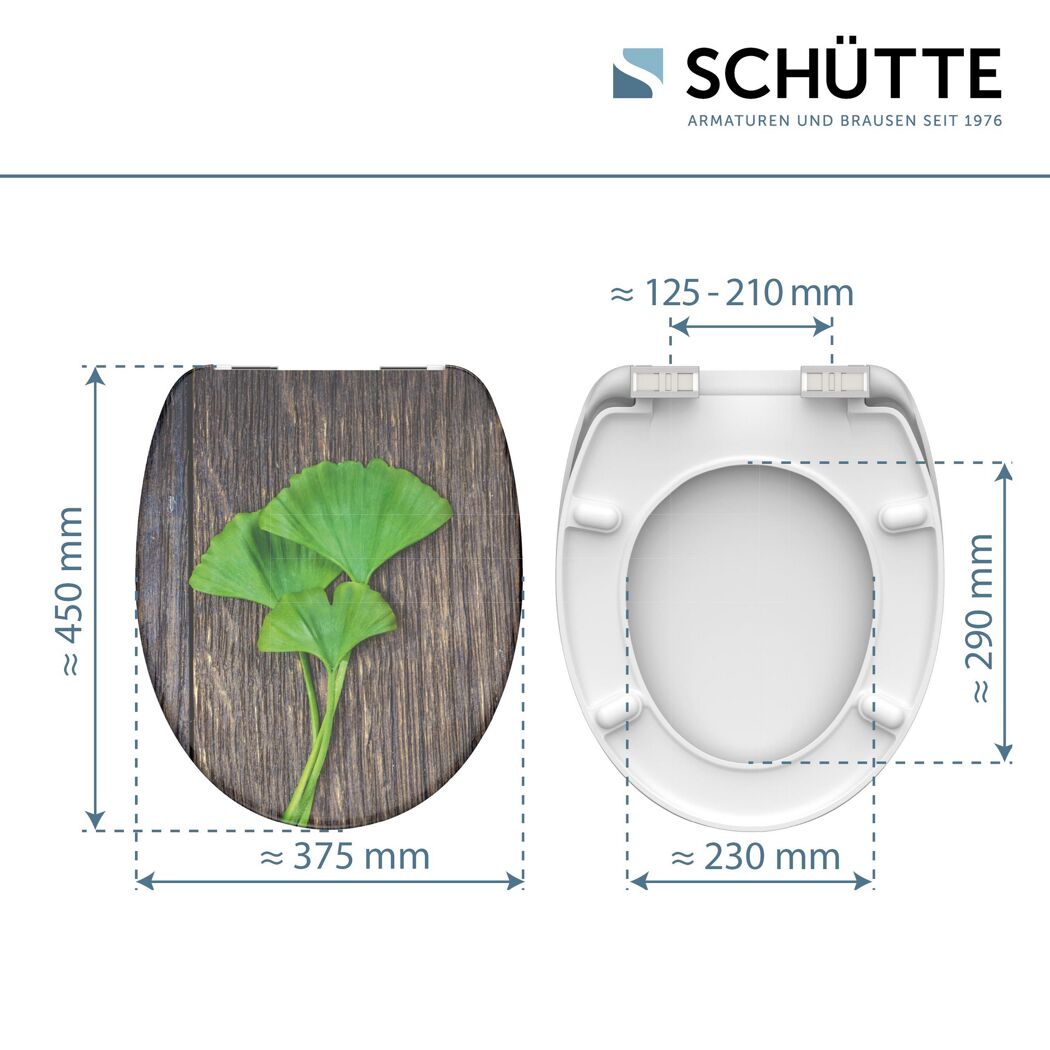 WC-Sitz Ginkgo & Wood mit Maßen