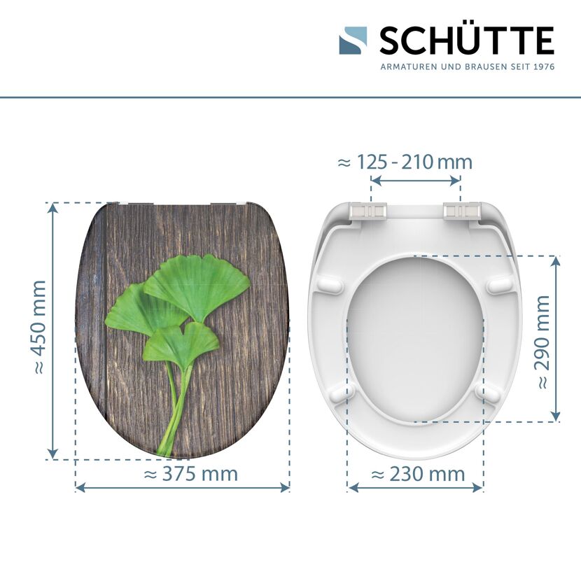 WC-Sitz Ginkgo & Wood mit Maßen