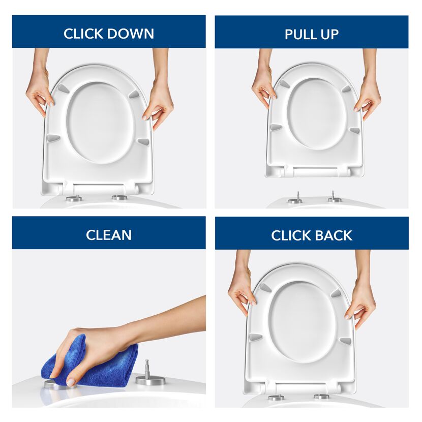 WC-Sitz 'Click&Clean' mit Absenkautomatik weiß Duroplast