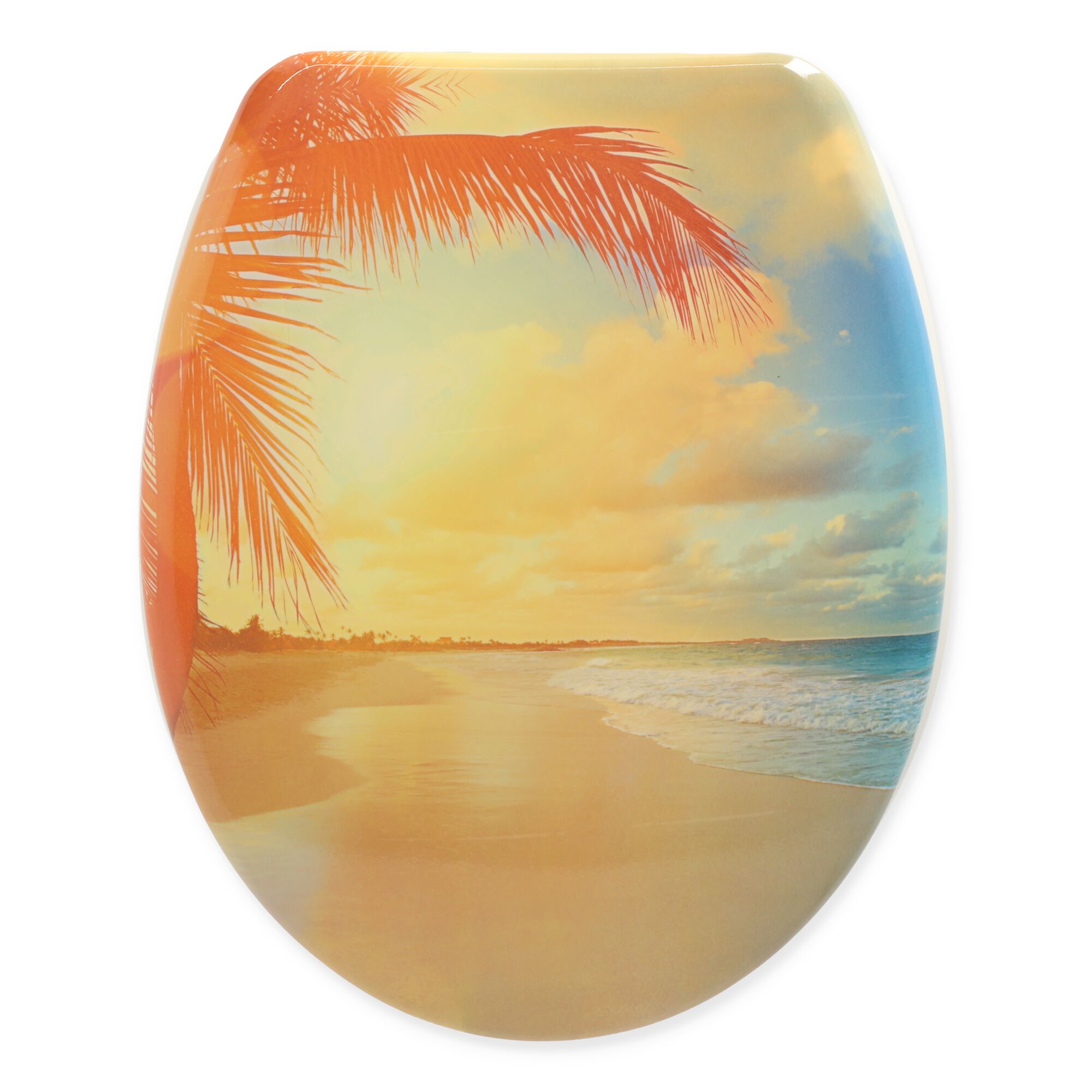 WC-Sitz mit Palmenstrandmotiv