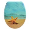 WC-Sitz mit Seesternmotiv am Strand