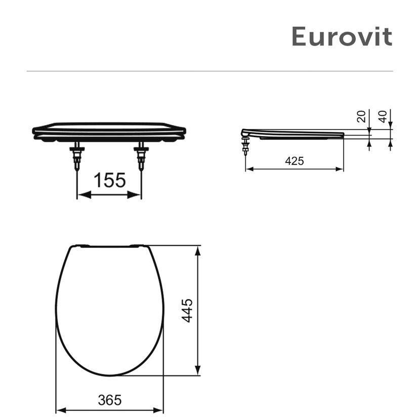WC-Sitz 'Eurovit' mit Absenkautomatik weiß Duroplast