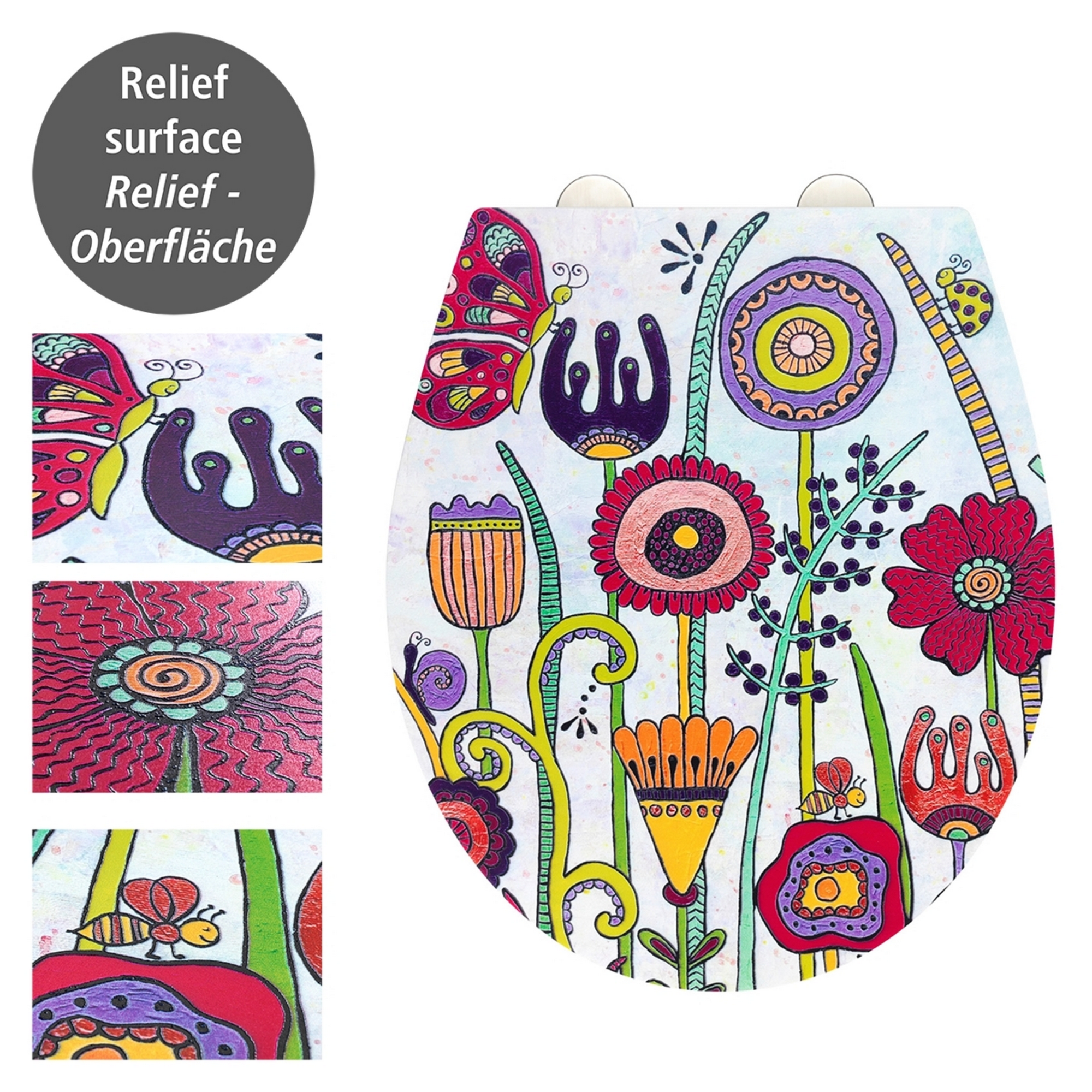 WC-Sitz 'Full Bloom' mehrfarbig Duroplast Absenkautomatik
