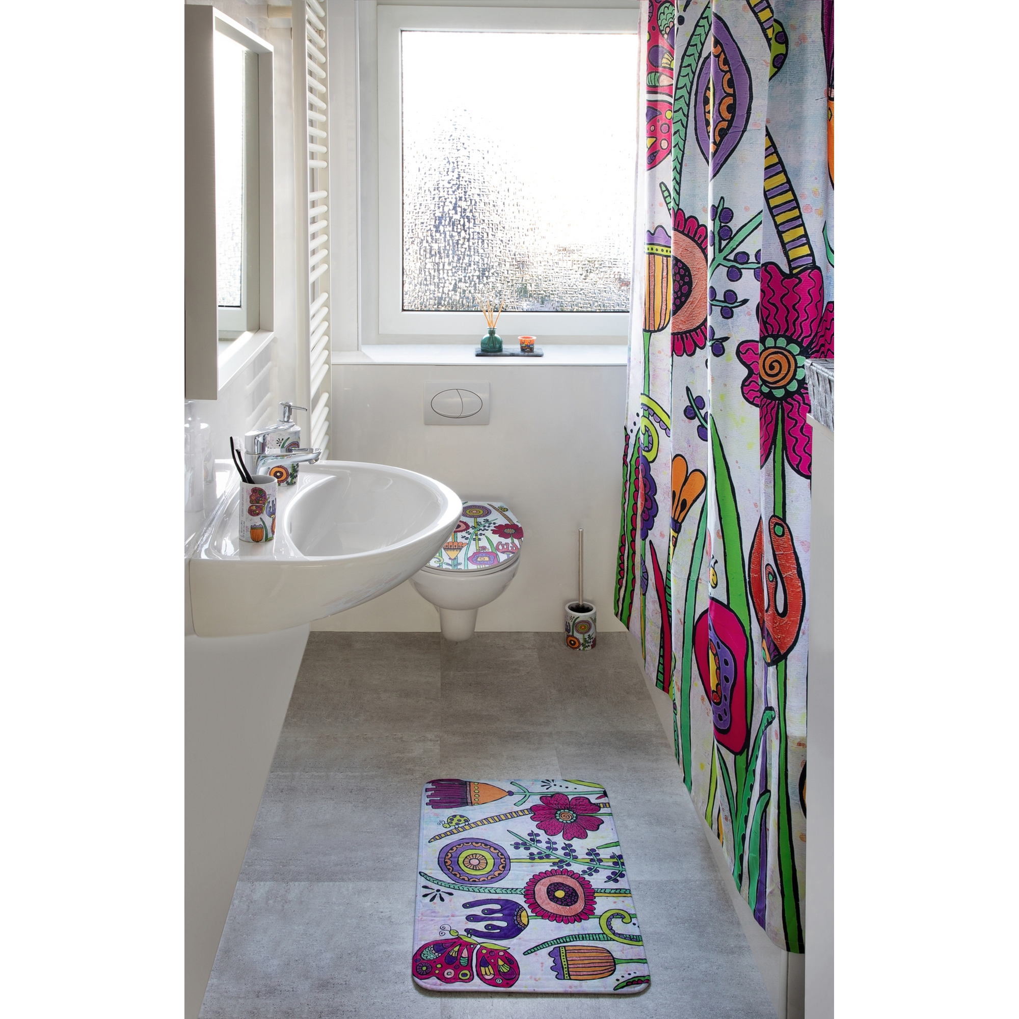 WC-Sitz 'Full Bloom' mehrfarbig Duroplast Absenkautomatik