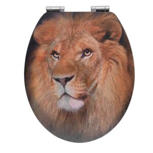 WC-Sitz 'Lion' mehrfarbig MDF 3D-Effekt, mit Absenkautomatik