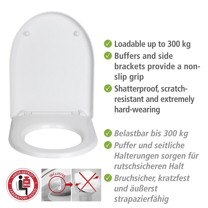 WC-Sitz 'Sindia' mit Absenkautomatik weiß Duroplast