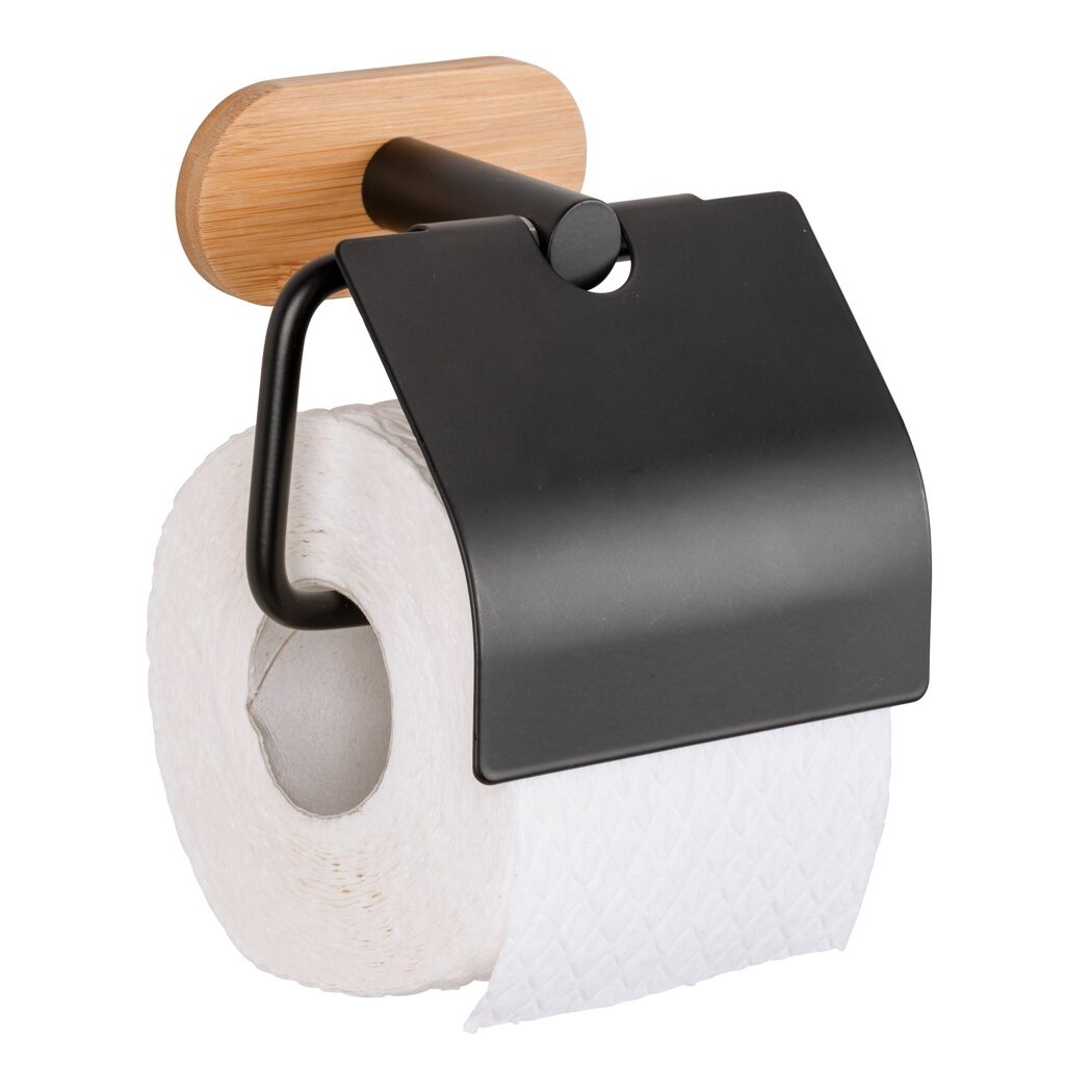 Toilettenpapierhalter Porea Bamboo mit Toilettenpapier