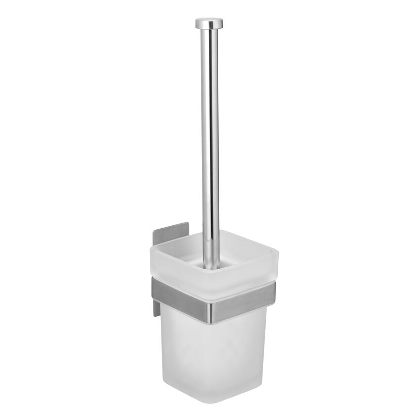 WC-Garnitur mit Halterung und Behälter aus Glas