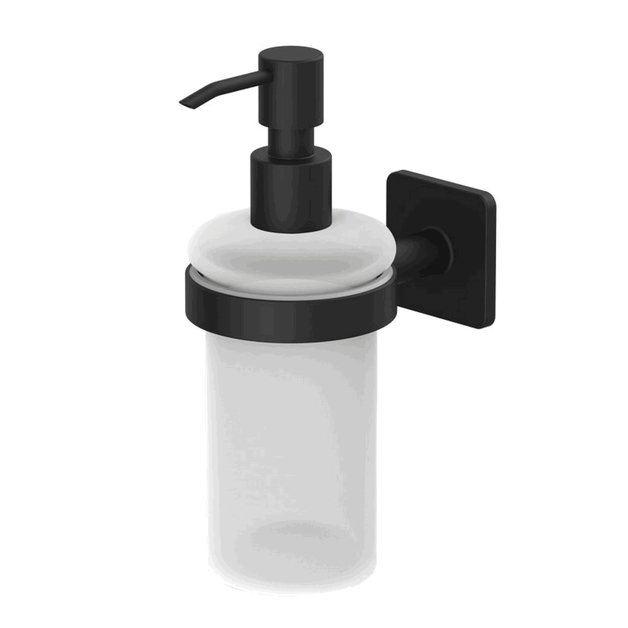 Schwarzer Seifenspender KOVA mit Glasbehälter
