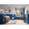 Modernes Badezimmer in Blau und Holz