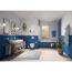 Modernes Badezimmer in Blau und Holz