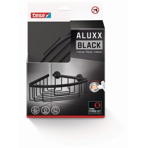 Eck-Duschablage 'Aluxx Black' mattschwarz mit Klebelösung 20,7 x 9,2 x 20,2 cm