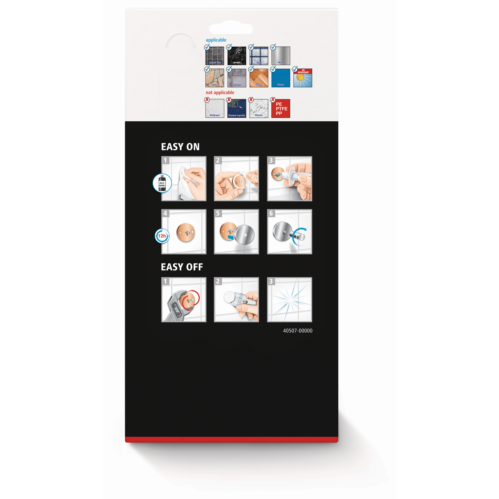 Eck-Duschkorb 'Aluxx Black ' mattschwarz zweistöckig mit Klebelösung 26,2 x 16,3 x 16,3 cm + product picture