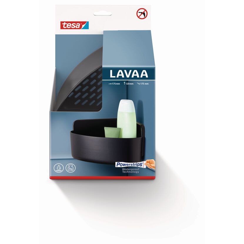 Tesa Lavaa Eck-Duschkorb schwarz