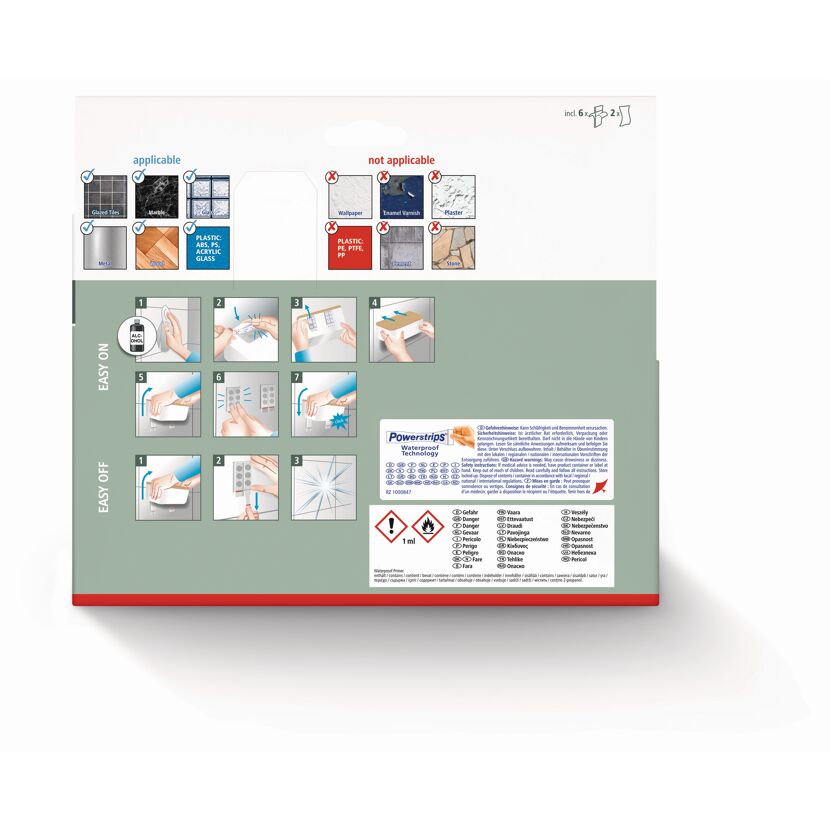 Verpackung Powerstrips Waterproof Kleber