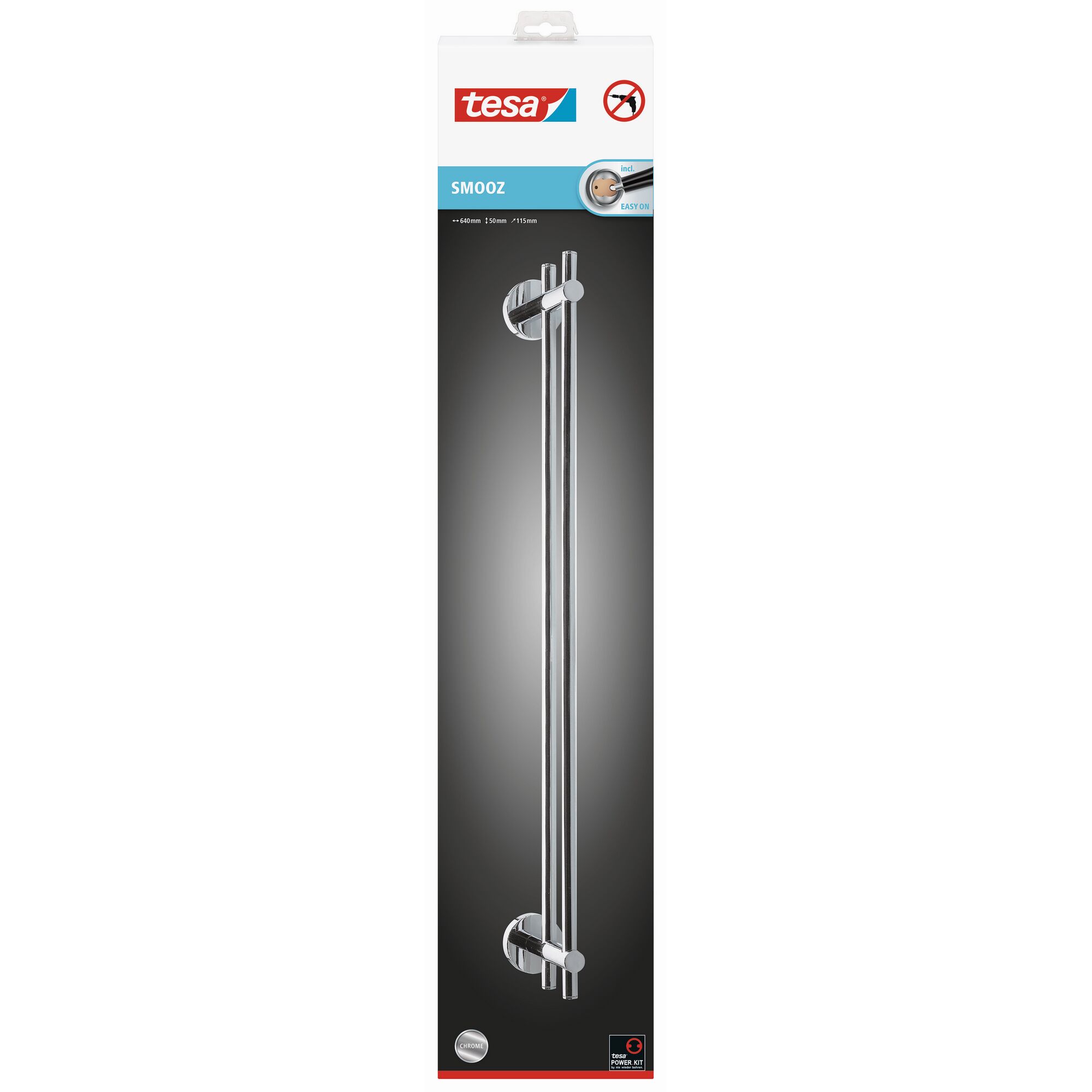 tesa Smooz Handtuchstange 2-armig, chrom